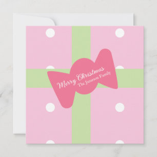 Weihnachtsgeschenk Familie Rosa Karte