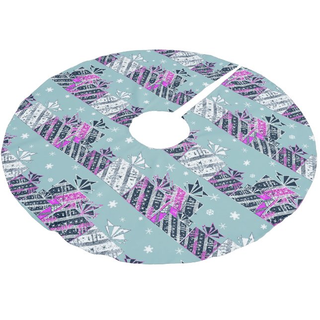 Weihnachtsgeschenk farbenfroh polyester weihnachtsbaumdecke (Schrägansicht)