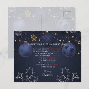 Weihnachtsgeschenk Feiertagspostkarte