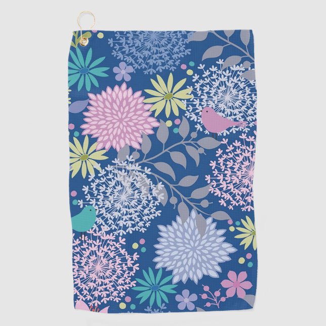 Weihnachtsgeschenk Floral 60. Geburtstag Golfhandtuch (Vorderseite)