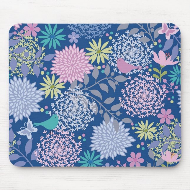 Weihnachtsgeschenk Floral 60. Geburtstag Mousepad (Vorne)