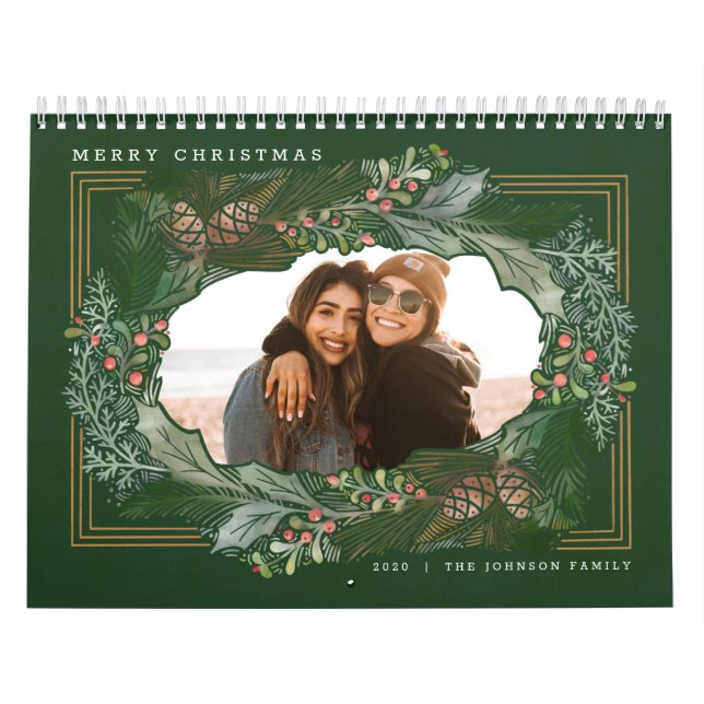 Weihnachtsgeschenk Foto Forest Green Kalender (Titelbild)