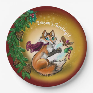 Weihnachtsgeschenk Fox Pappteller