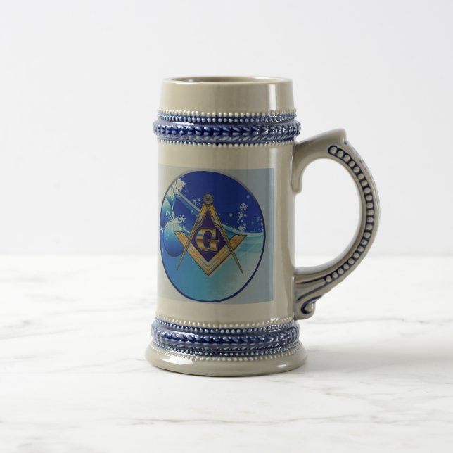 WEIHNACHTSgeschenk-FREIMAURERemblem Bierglas (Rechts)