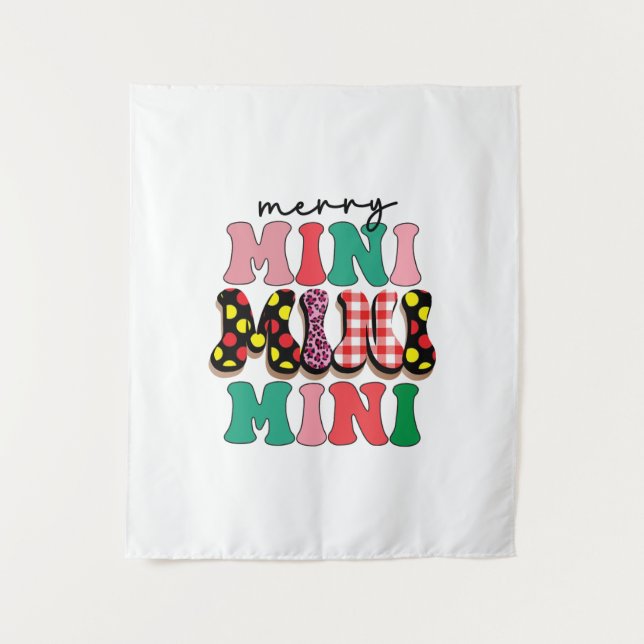Weihnachtsgeschenk Frohe Mimi Wandteppich (Vorderseite)