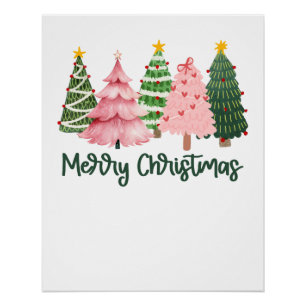 Weihnachtsgeschenk Frohe Weihnachtsbaum Poster