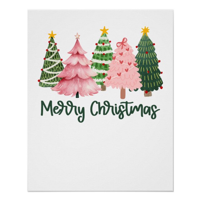 Weihnachtsgeschenk Frohe Weihnachtsbaum Poster (Vorderseite)