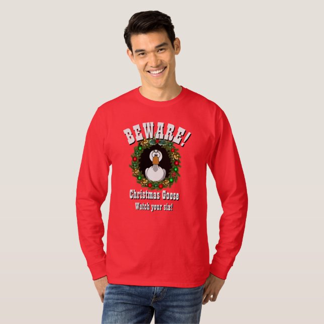 Weihnachtsgeschenk Funny Novelty CHRISTMAS GOOSE M T-Shirt (Vorne ganz)