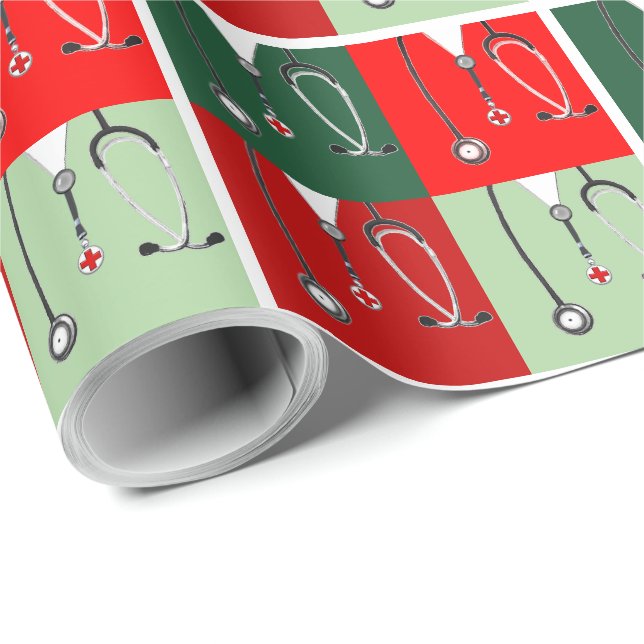 Weihnachtsgeschenk für Ärzte Geschenkpapier (Rolleneckpunkt)