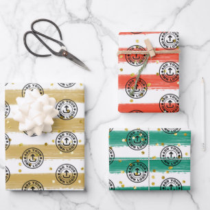 Weihnachtsgeschenk für benutzerdefinierte Unterneh Geschenkpapier Set