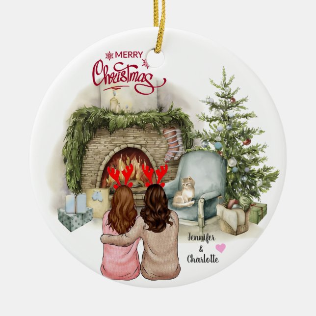 Weihnachtsgeschenk für Besties Keramik Ornament (Vorne)