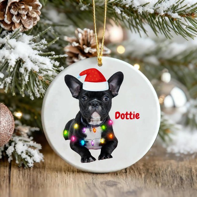 Weihnachtsgeschenk für Bulldoggen Keramik Ornament (Von Creator hochgeladen)
