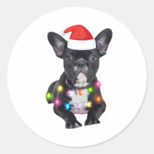 Weihnachtsgeschenk für Bulldoggen Runder Aufkleber