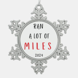 Weihnachtsgeschenk für den Läufer Schneeflocken Zinn-Ornament
