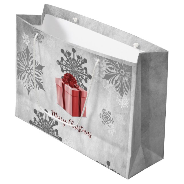 Weihnachtsgeschenk für Feiertage Große Geschenktüte (Vorderseite Schrägansicht)