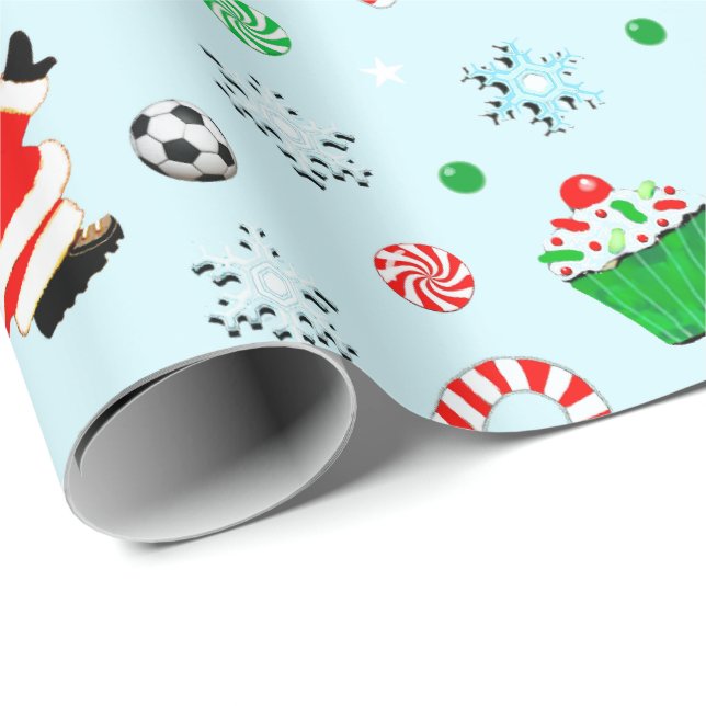 Weihnachtsgeschenk für Fußball Geschenkpapier (Rolleneckpunkt)