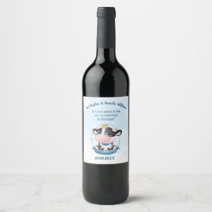 Weihnachtsgeschenk für Godeltern Weinkarte Weinetikett