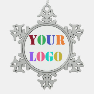 Weihnachtsgeschenk für Ihr Business-Logo Schneeflocken Zinn-Ornament