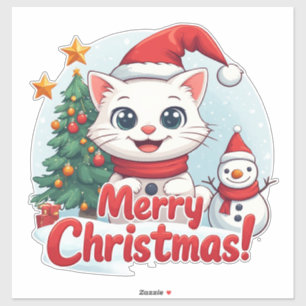 Weihnachtsgeschenk für Katzenliebhaber für Kinder Aufkleber