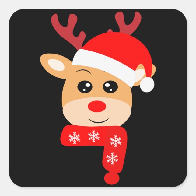 Weihnachtsgeschenk für Kleinkinder, Familiendekora Quadratischer Aufkleber (Vorderseite)
