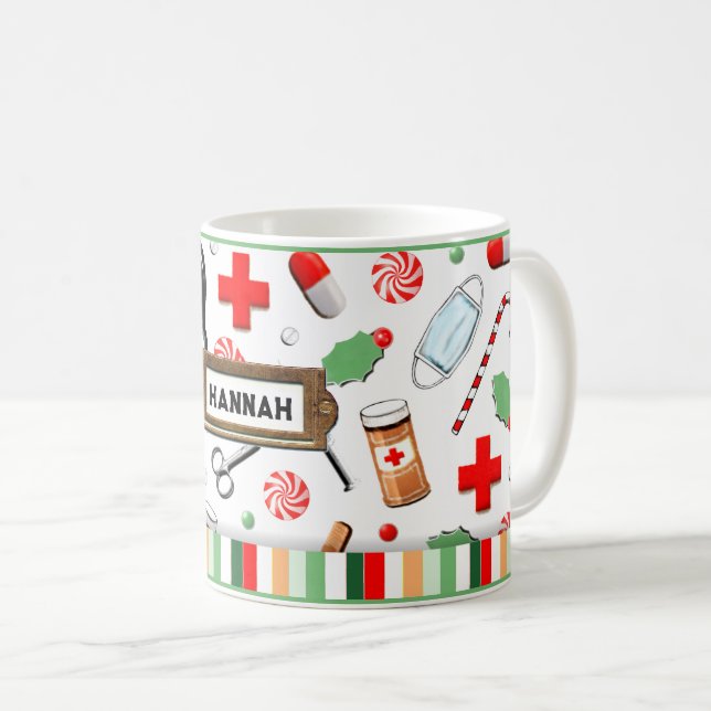 Weihnachtsgeschenk für Krankenschwester Kaffeetasse (VorderseiteRechts)