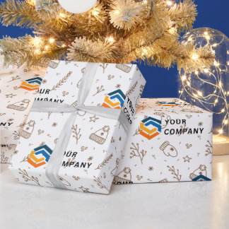 Weihnachtsgeschenk für kundenspezifische Firmenlog Geschenkpapier