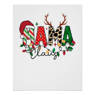 Weihnachtsgeschenk für Mama-Claus mit Kindern Poster