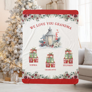 Weihnachtsgeschenk für Oma mit Namen der Enkelkind Sherpadecke
