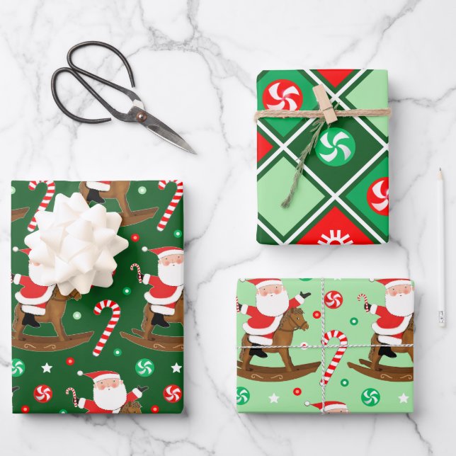 Weihnachtsgeschenk für Reittiere Geschenkpapier Set (Vorderseite)