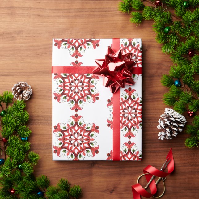 Weihnachtsgeschenk für Rote und Grüne Länder Geschenkpapier (Feiertagsgeschenk)