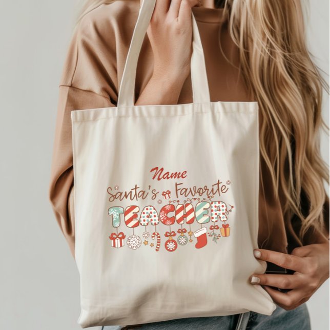 Weihnachtsgeschenk für Santas Lieblingslehrer Tragetasche (Von Creator hochgeladen)