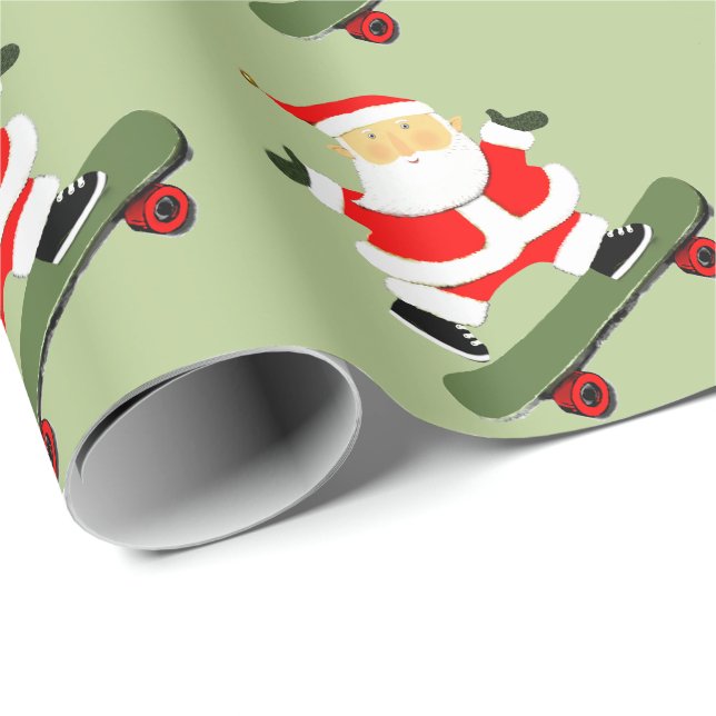 Weihnachtsgeschenk für Skateboard Geschenkpapier (Rolleneckpunkt)