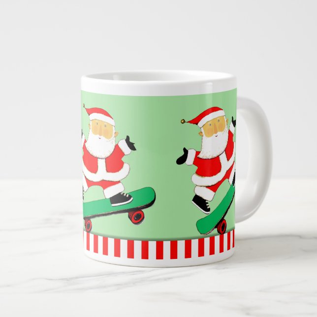 Weihnachtsgeschenk für Skateboard Jumbo-Tasse (Vorderseite Rechts)