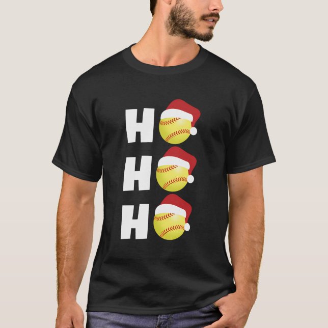 Weihnachtsgeschenk für Softball Player Coach 'Ho H T-Shirt (Vorderseite)