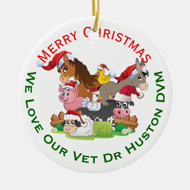 Weihnachtsgeschenk für Tiere Keramikornament (Vorne)