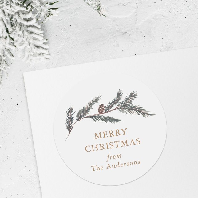 Weihnachtsgeschenk für Wasserfarben Runder Aufkleber (Von Creator hochgeladen)