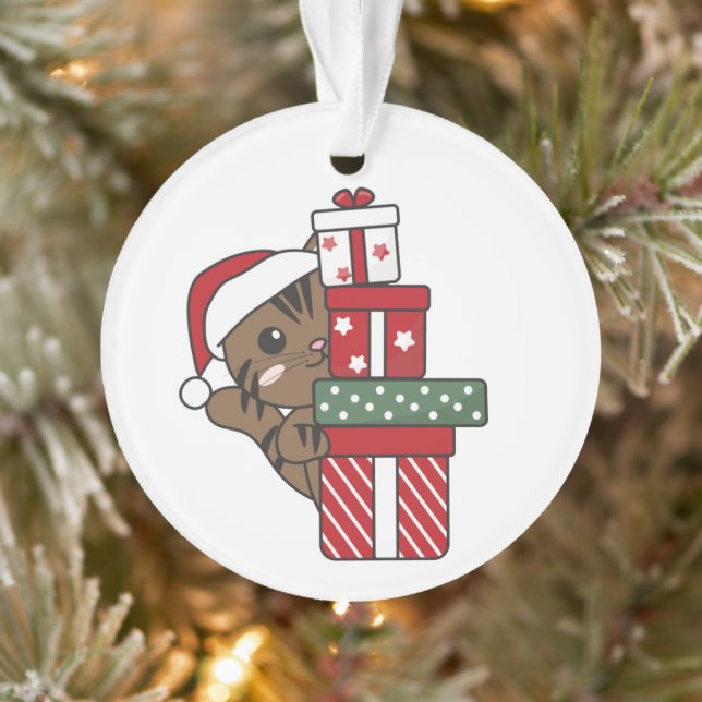 Weihnachtsgeschenk für Wintertiere Katzen Ornament (Baum)