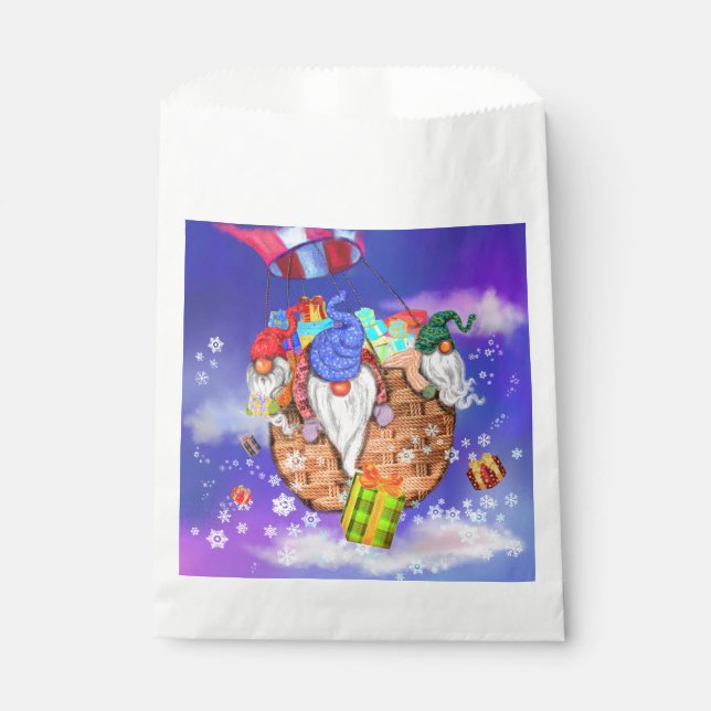 Weihnachtsgeschenk Gefallen Beutel Gnomes Flying g Geschenktütchen (Vorderseite)