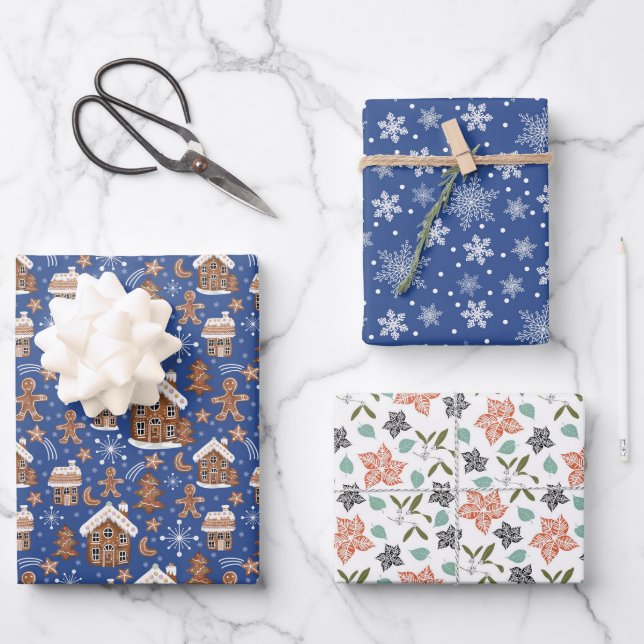 Weihnachtsgeschenk Geschenkpapier Set (Vorderseite)