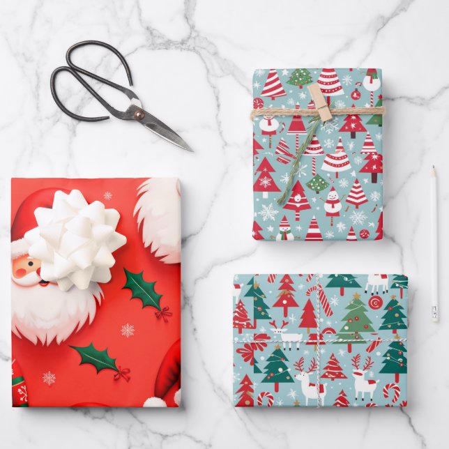 Weihnachtsgeschenk Geschenkpapier Set (Vorderseite)