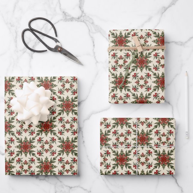 Weihnachtsgeschenk Geschenkpapier Set (Vorderseite)