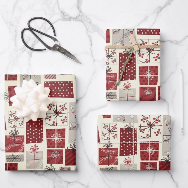Weihnachtsgeschenk Geschenkpapier Set (Vorderseite)