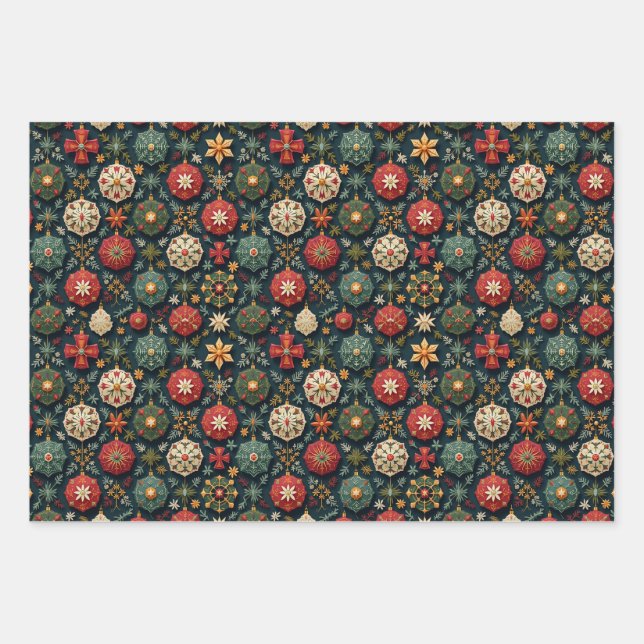 Weihnachtsgeschenk Geschenkpapier Set (Vorderseite 3)