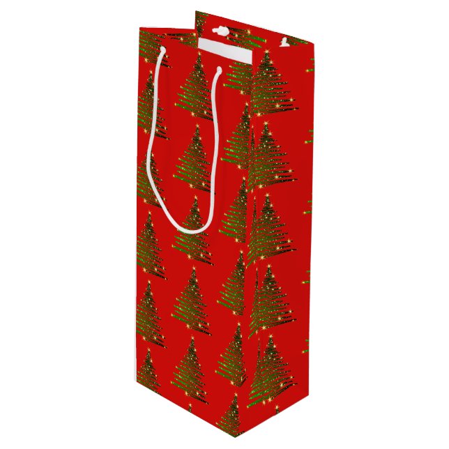 Weihnachtsgeschenk Geschenktüte Für Weinflaschen (Vorderseite Schrägansicht)