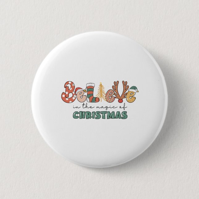 Weihnachtsgeschenk glauben an den Zauber der Weihn Button (Vorderseite)