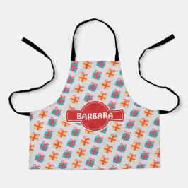 Weihnachtsgeschenk Gray Orange Minimal Muster Schürze