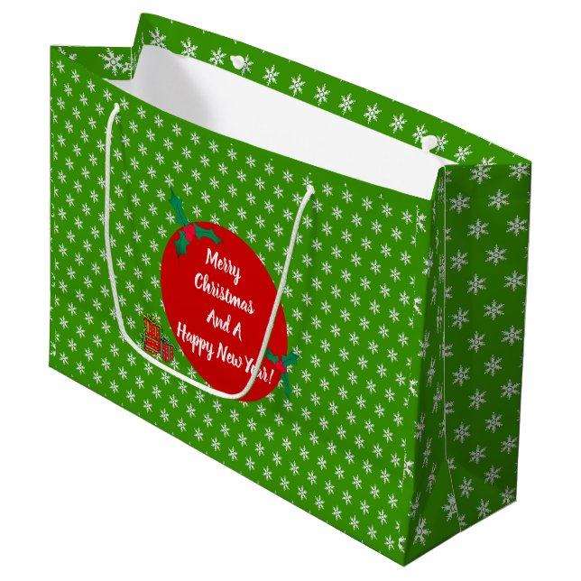 Weihnachtsgeschenk Große Geschenktüte (Vorderseite Schrägansicht)
