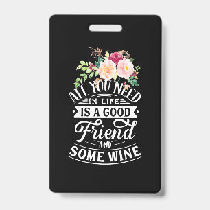 Weihnachtsgeschenk Guter Freund und etwas Wein Ausweis