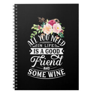 Weihnachtsgeschenk   Guter Freund und etwas Wein Notizblock