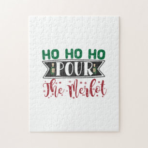 Weihnachtsgeschenk Ho Ho Ho Pour the Merlot